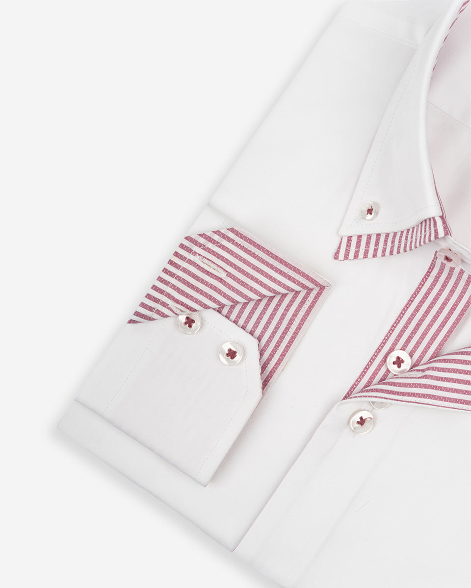 Camisa para Hombre Blanca Milano con Doble Cuello