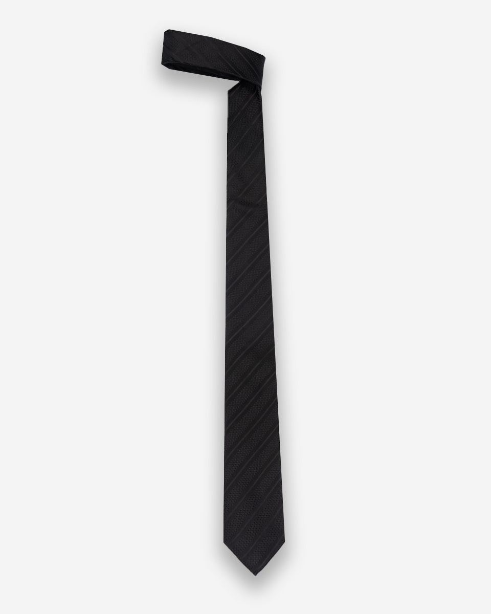Corbata Color Negra con Rombos y Líneas