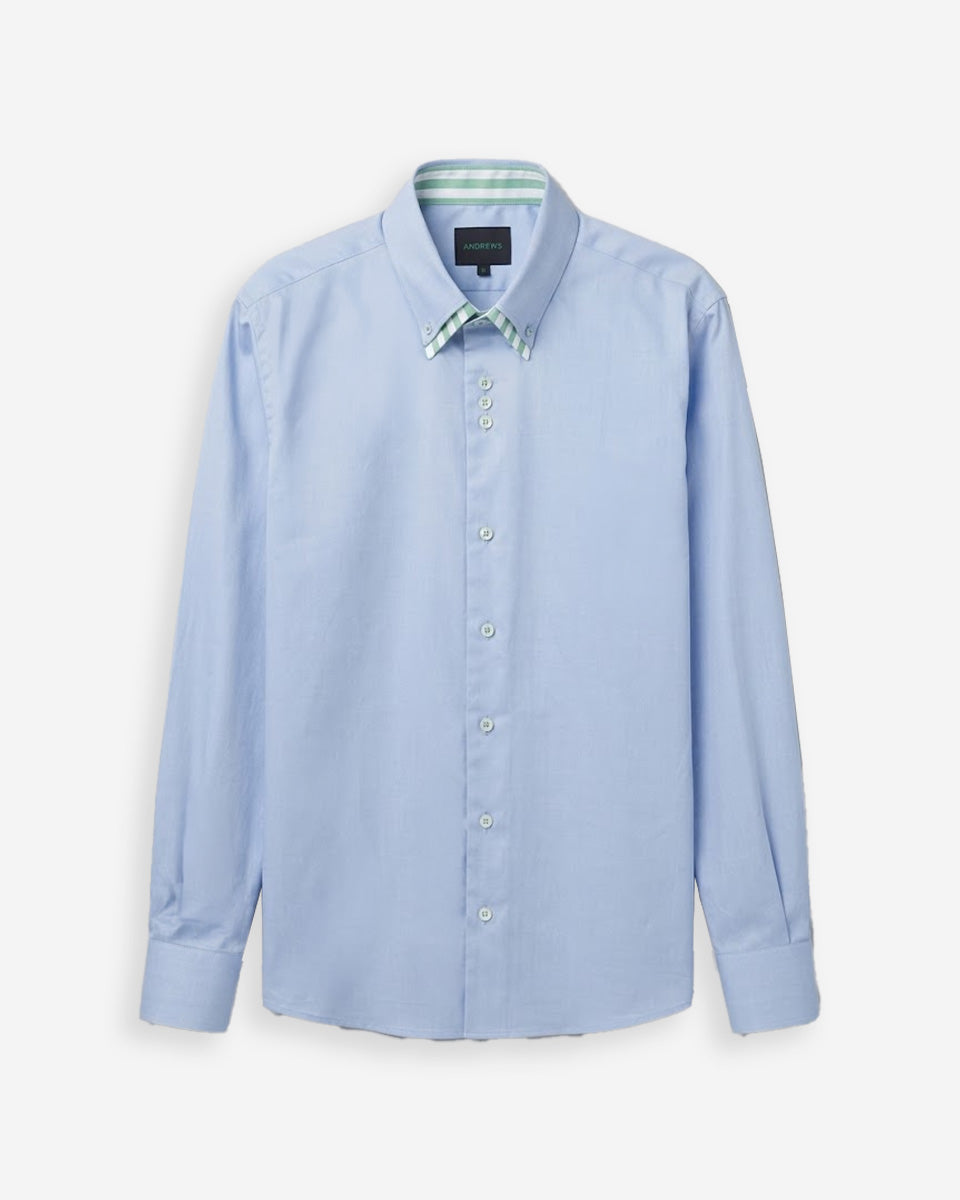 Camisa para Hombre Celeste Milano con Doble Cuello