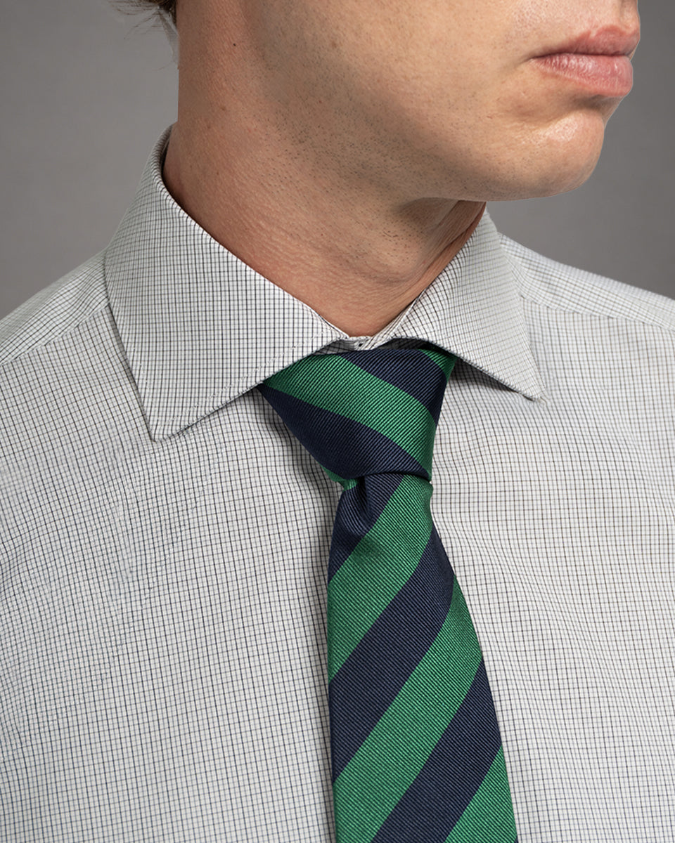 Twill Dress Shirt - Italian Collar, Double Cuff, Regular Fit, White
