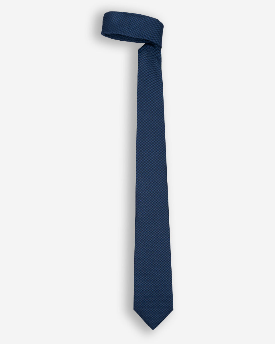 Corbata Color Azul con Diseño de Micro Cuadros