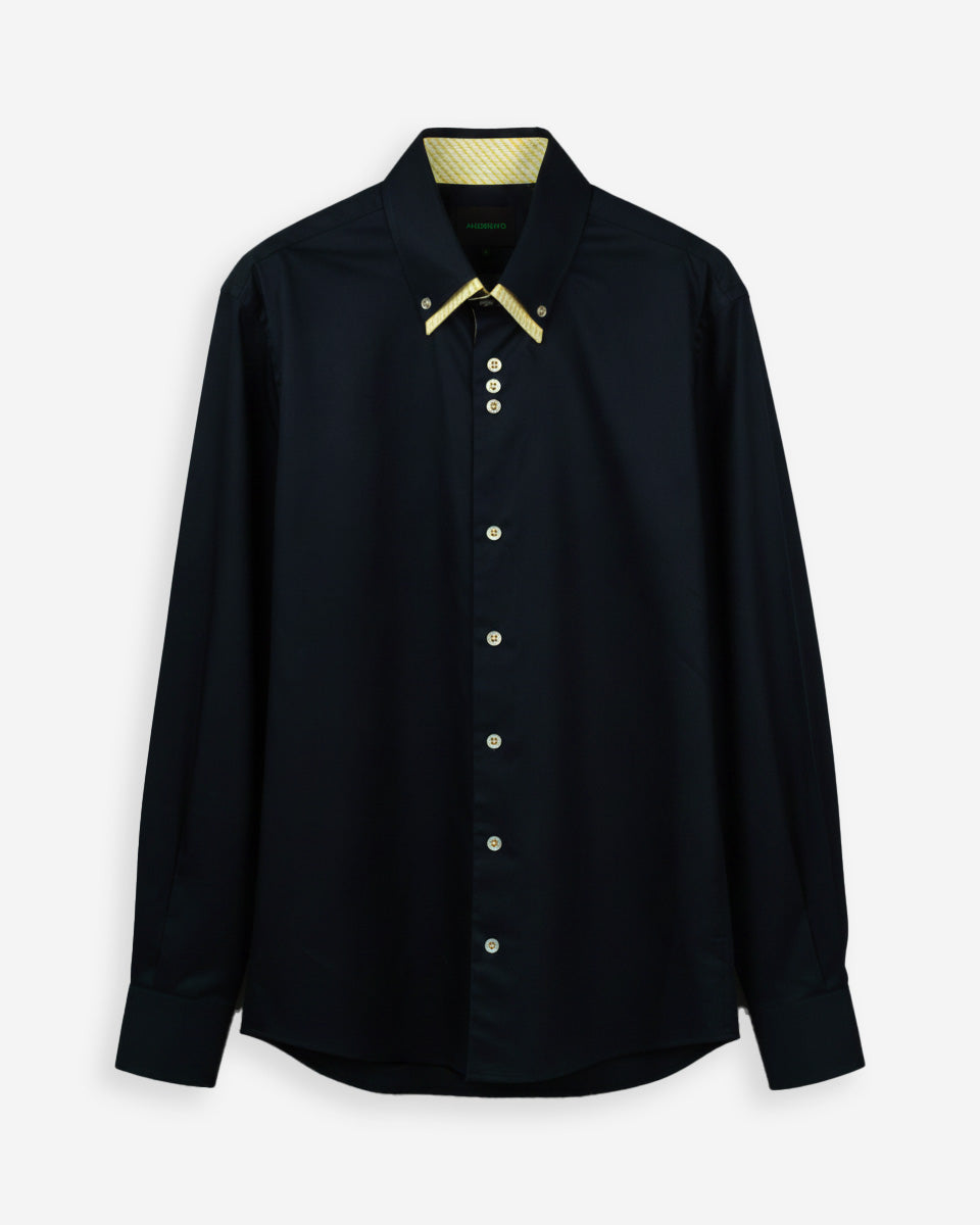 Camisa para Hombre Azul Milano con Doble Cuello