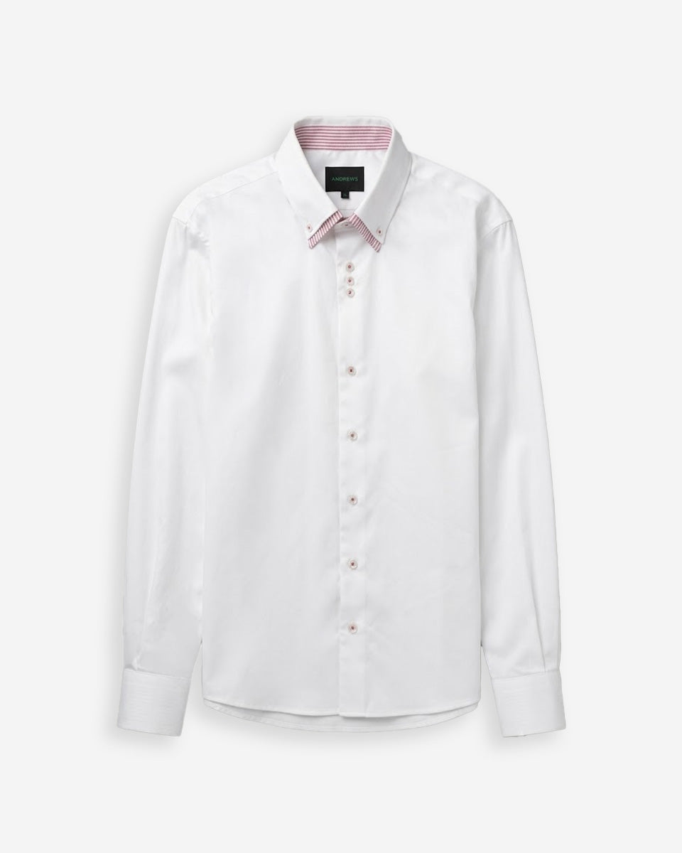 Camisa para Hombre Blanca Milano con Doble Cuello