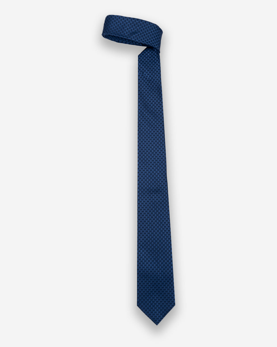 Corbata Color Azul con Diseño Rectángulo