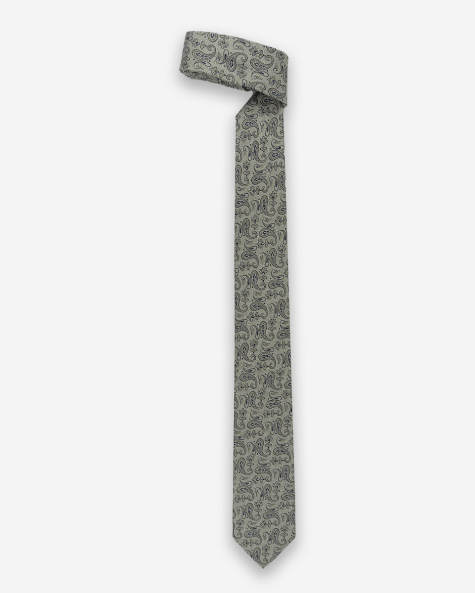 Corbata Color Gris con Diseño Paisley a Tono