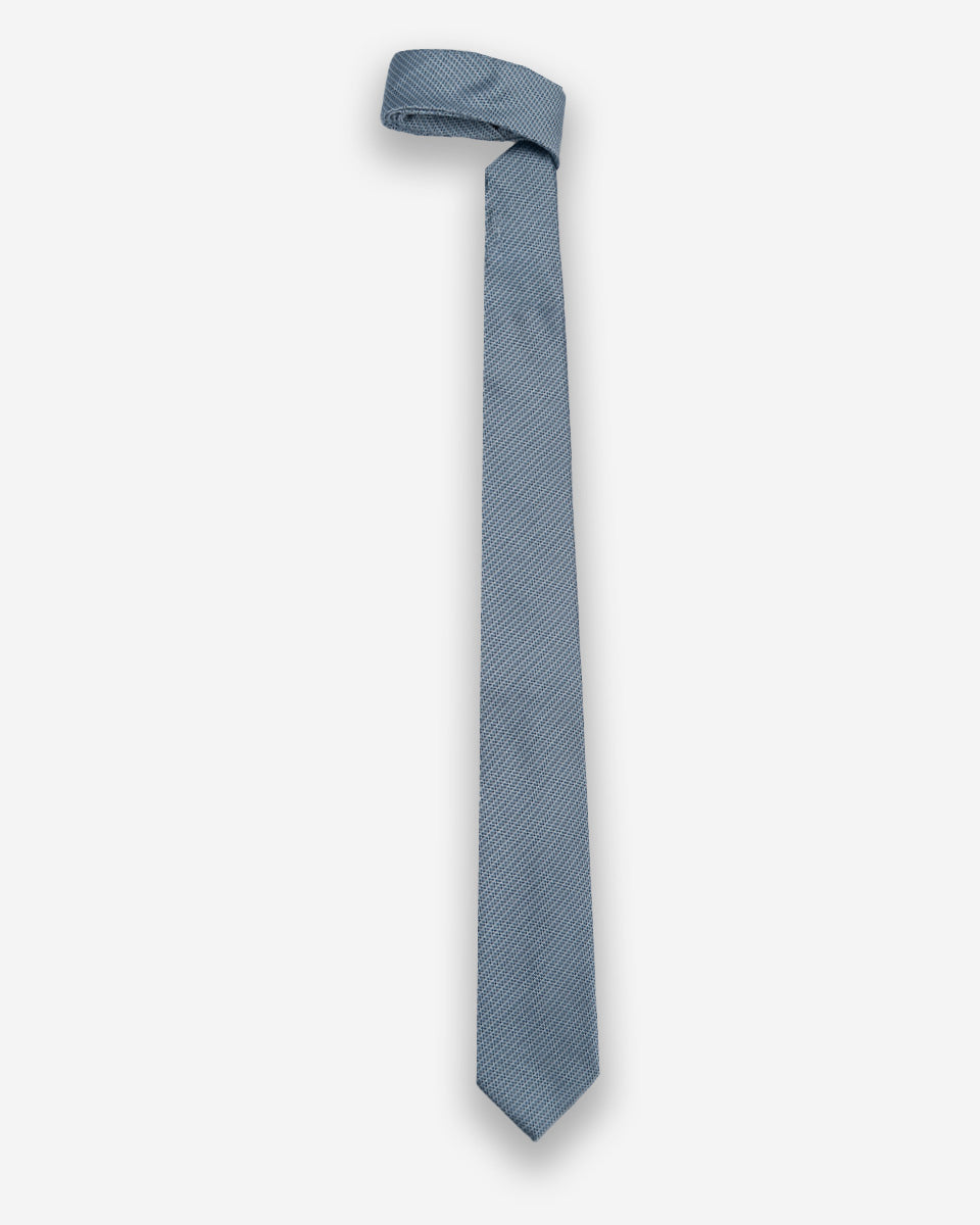 Corbata Color Azul Acero con Micro Cuadros