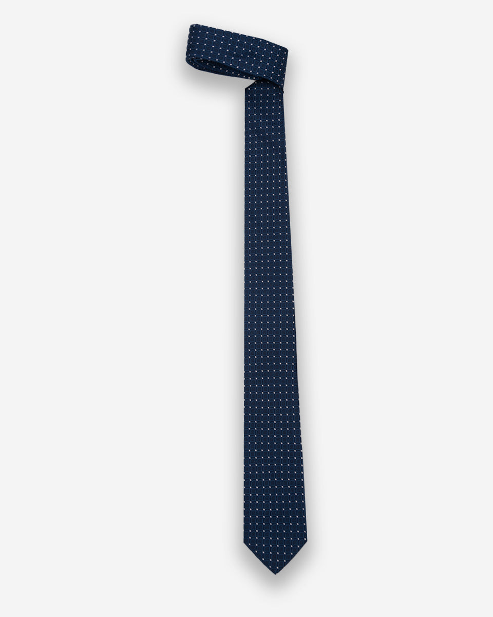 Corbata Color Azul con Diseño de Rombos Blancos