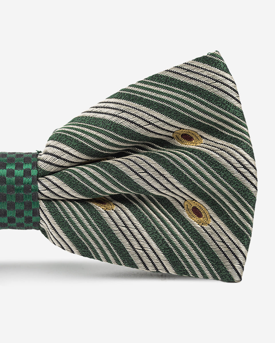 Pajarita Verde a Rayas con Diseño