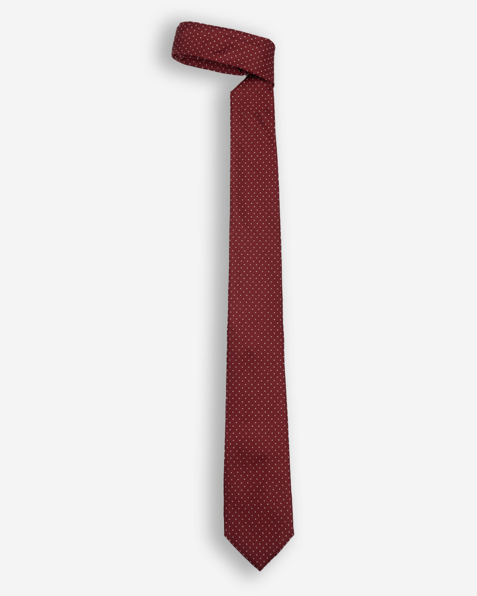 Corbata Color Granate con Puntos Blancos
