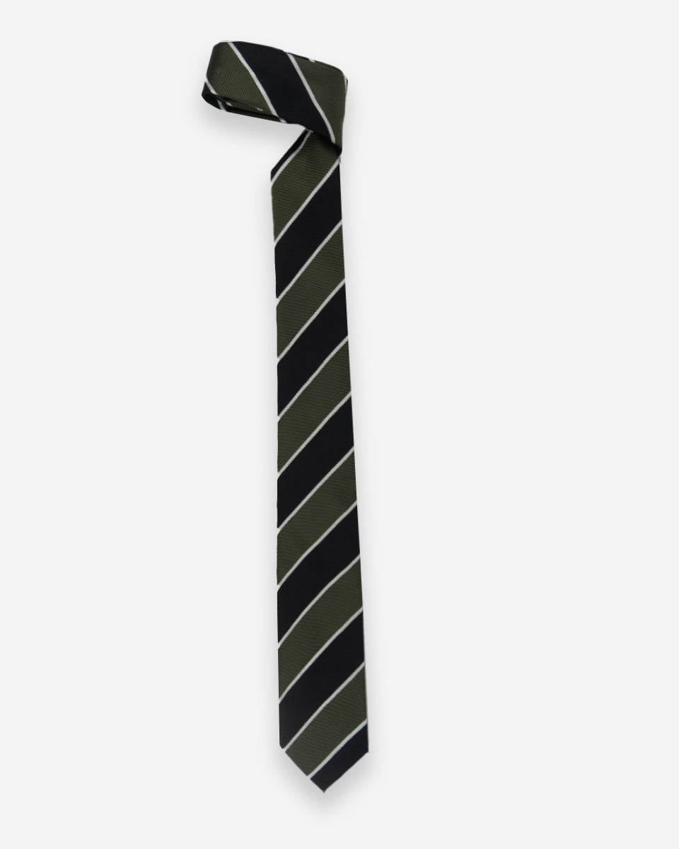 Corbata Color Verde con Rayas Negras
