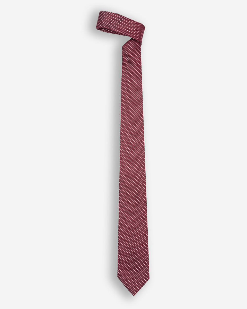 Corbata Color Rojo Carmesí con Puntos Blancos