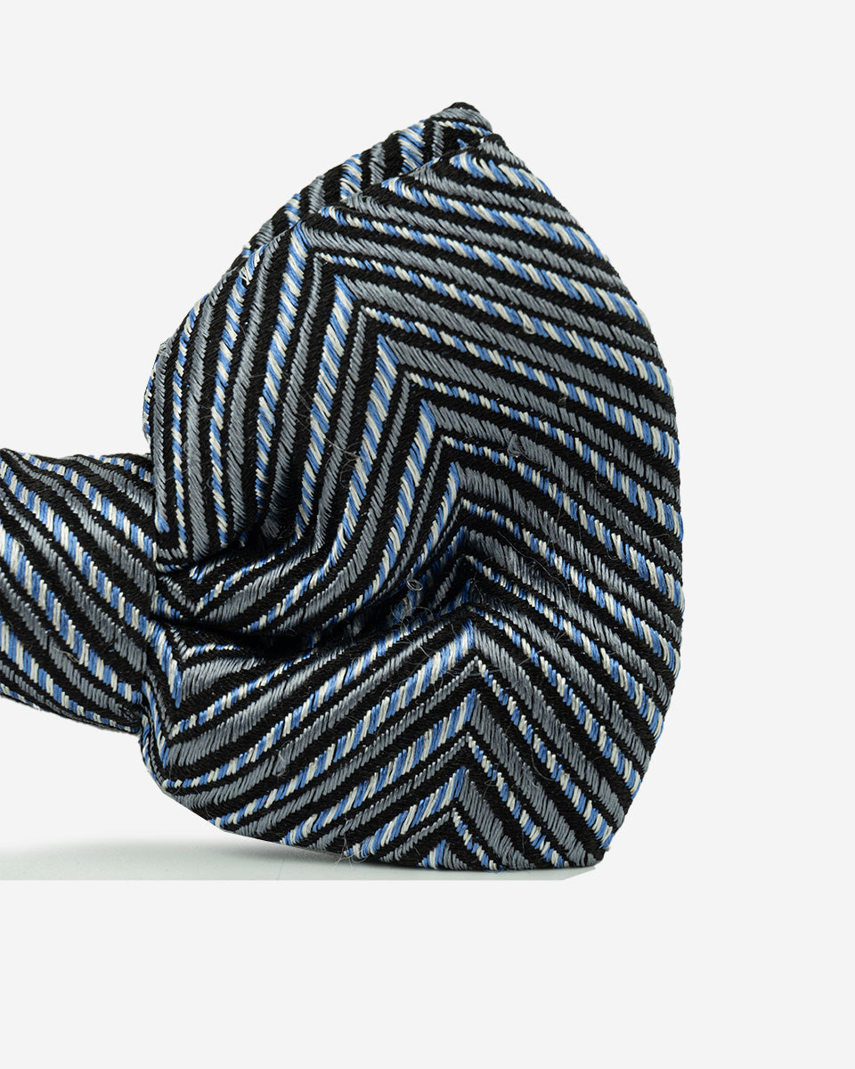 Pajarita Negra con Diseño Chevron Azul