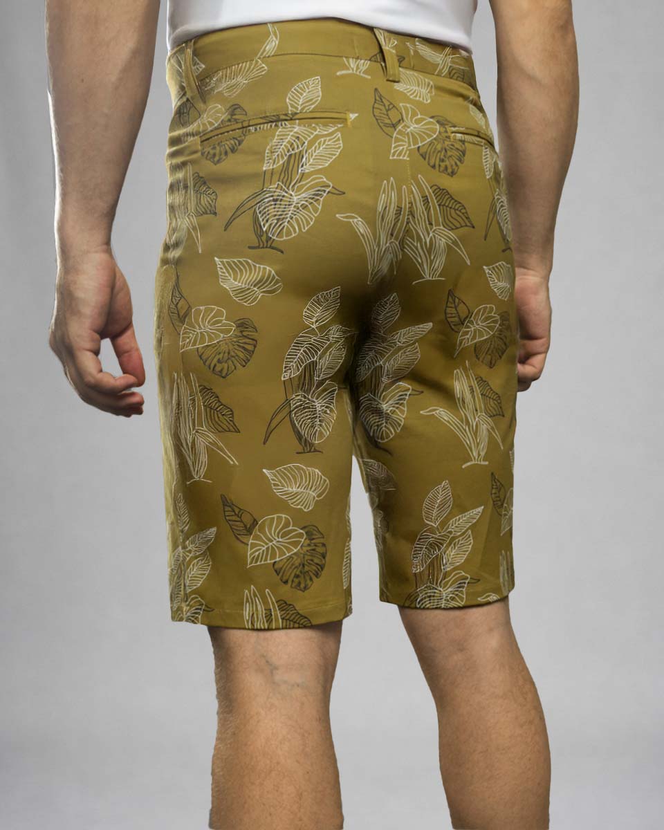 Bermuda Casual de Algodón Estampado color Mostaza