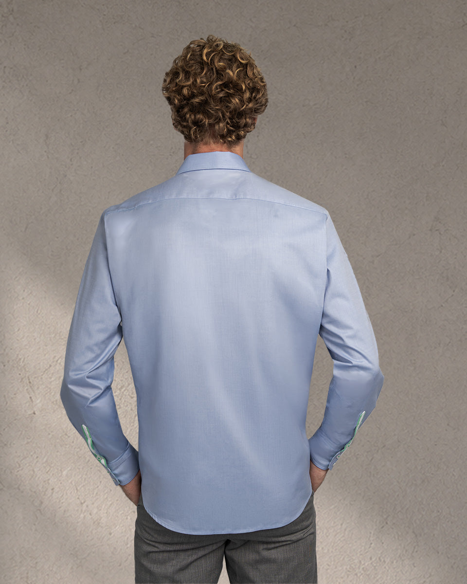 Camisa para Hombre Celeste Milano con Doble Cuello