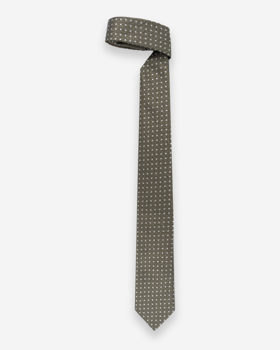Corbata Color Beige con Diseño de Puntos