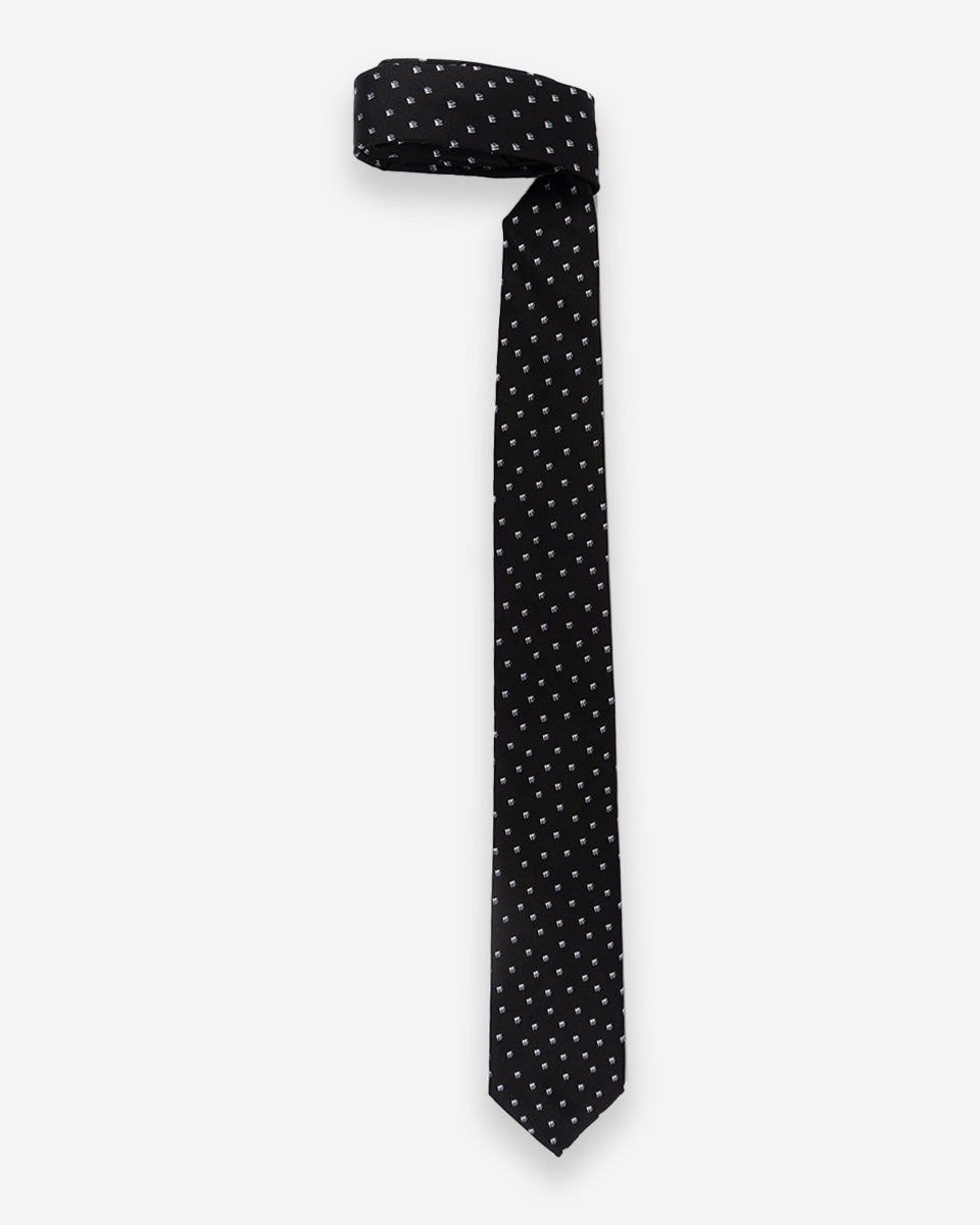 Corbata Color Negro con Diseño Gris