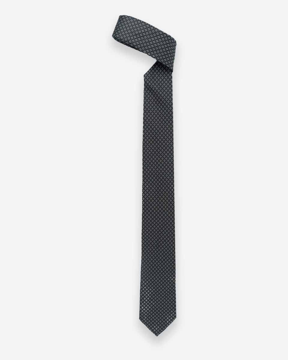 Corbata Color Gris Oscuro con Diseño de Cuadros