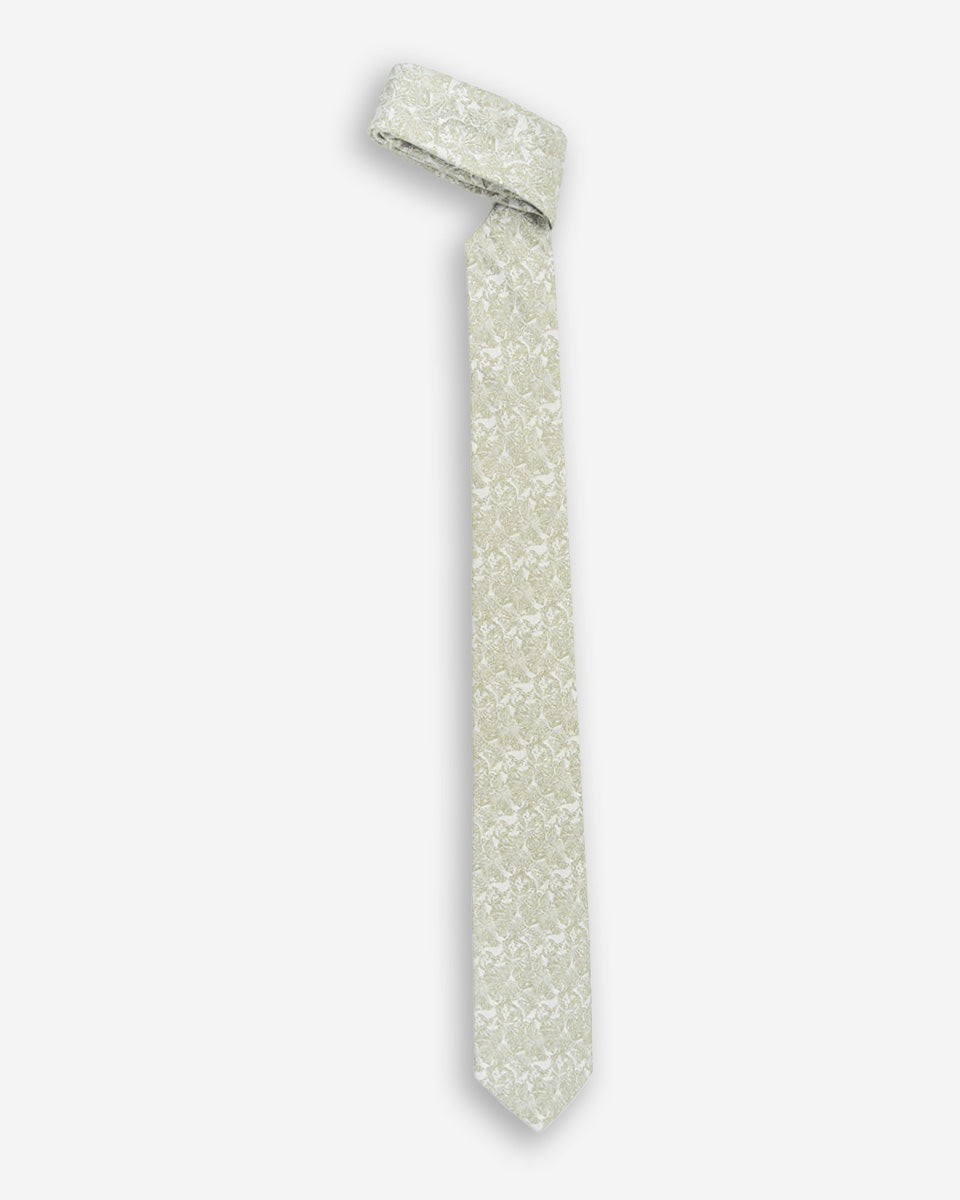 Corbata Color Beige con Diseño Floral