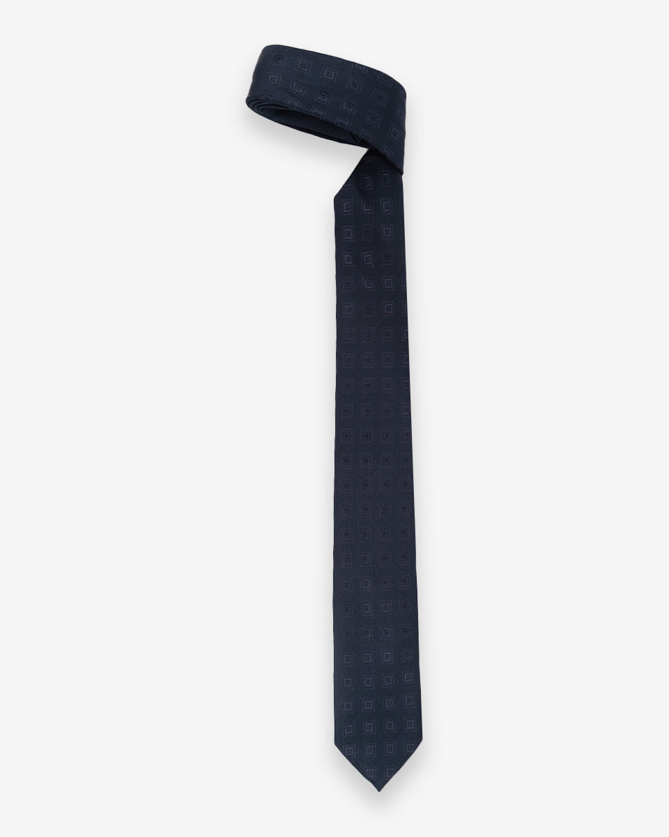Corbata Color Azul con Cuadros a Tono