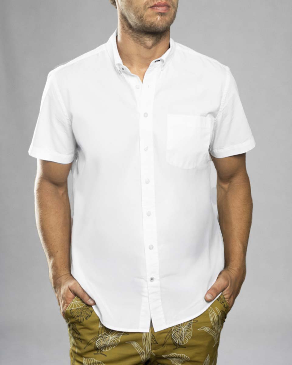 Camisa Casual Manga Corta - Blanco