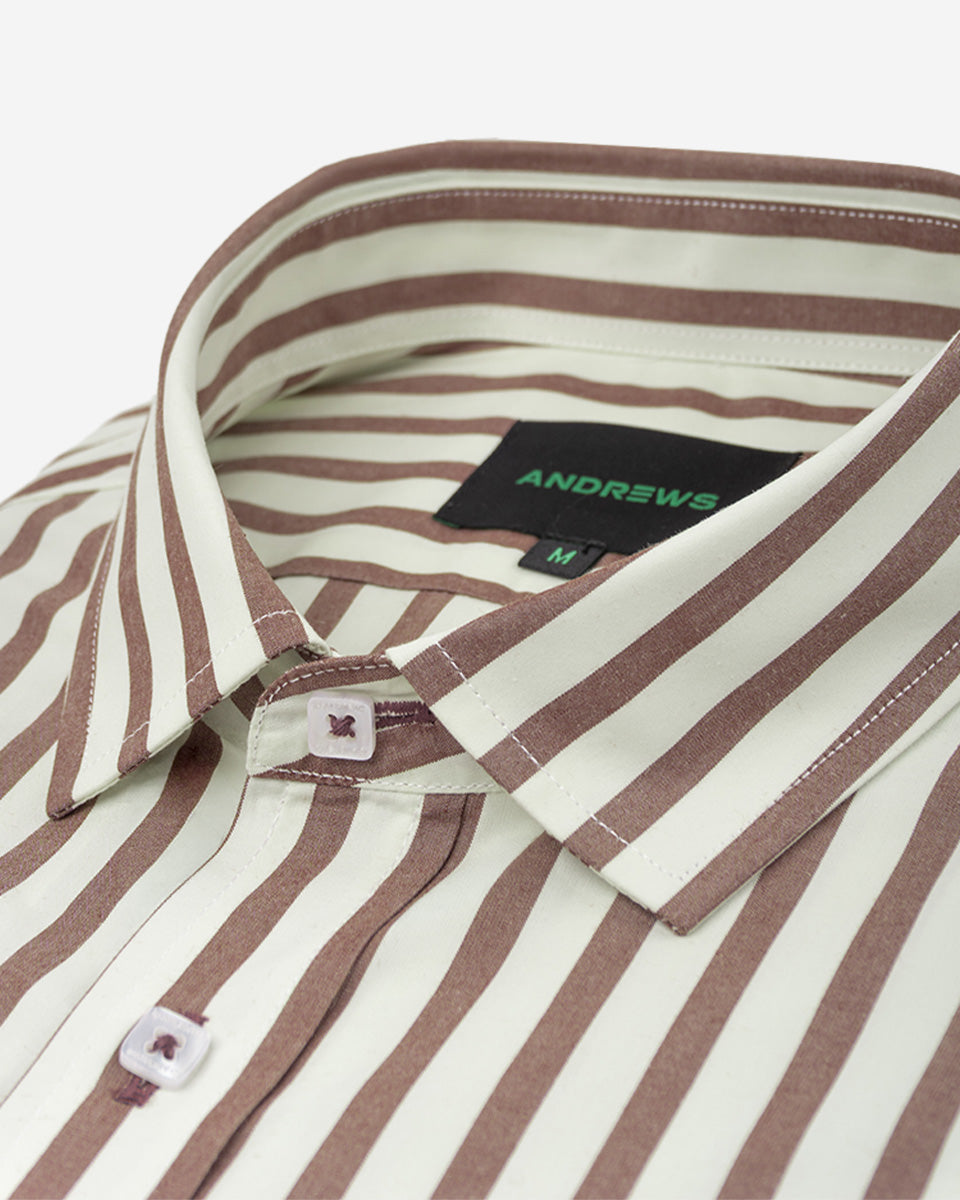 Camisa Casual para Hombre Marrón a Rayas - Portofino Collection