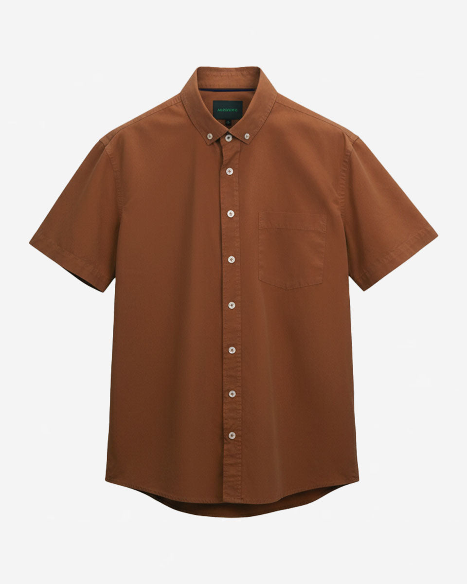 Camisa Casual Manga Corta Color Sienna