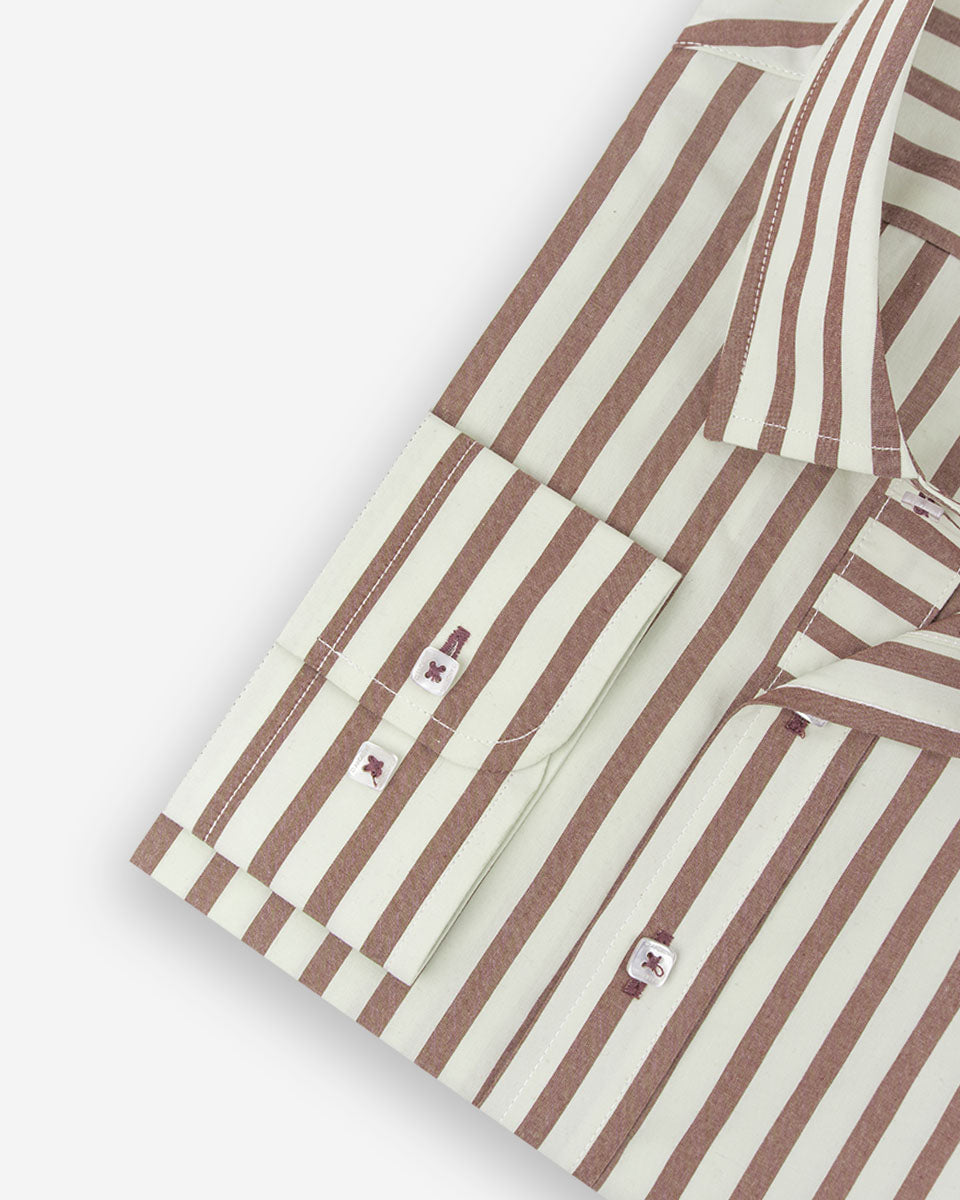 Camisa Casual para Hombre Marrón a Rayas - Portofino Collection