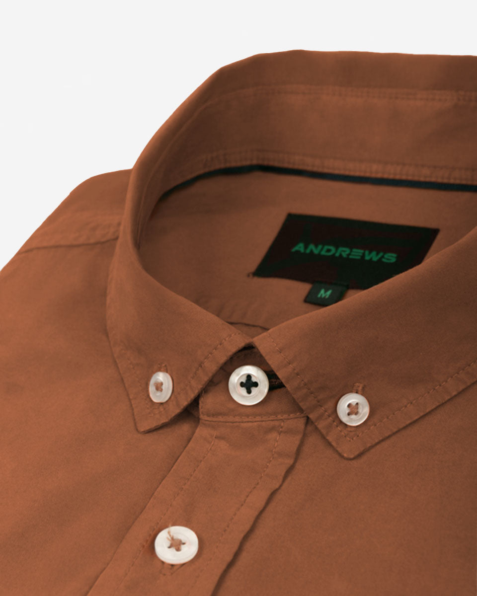 Camisa Casual Manga Corta Color Sienna