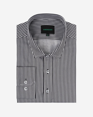 Camisa Casual para Hombre Negro a Rayas - Portofino Collection
