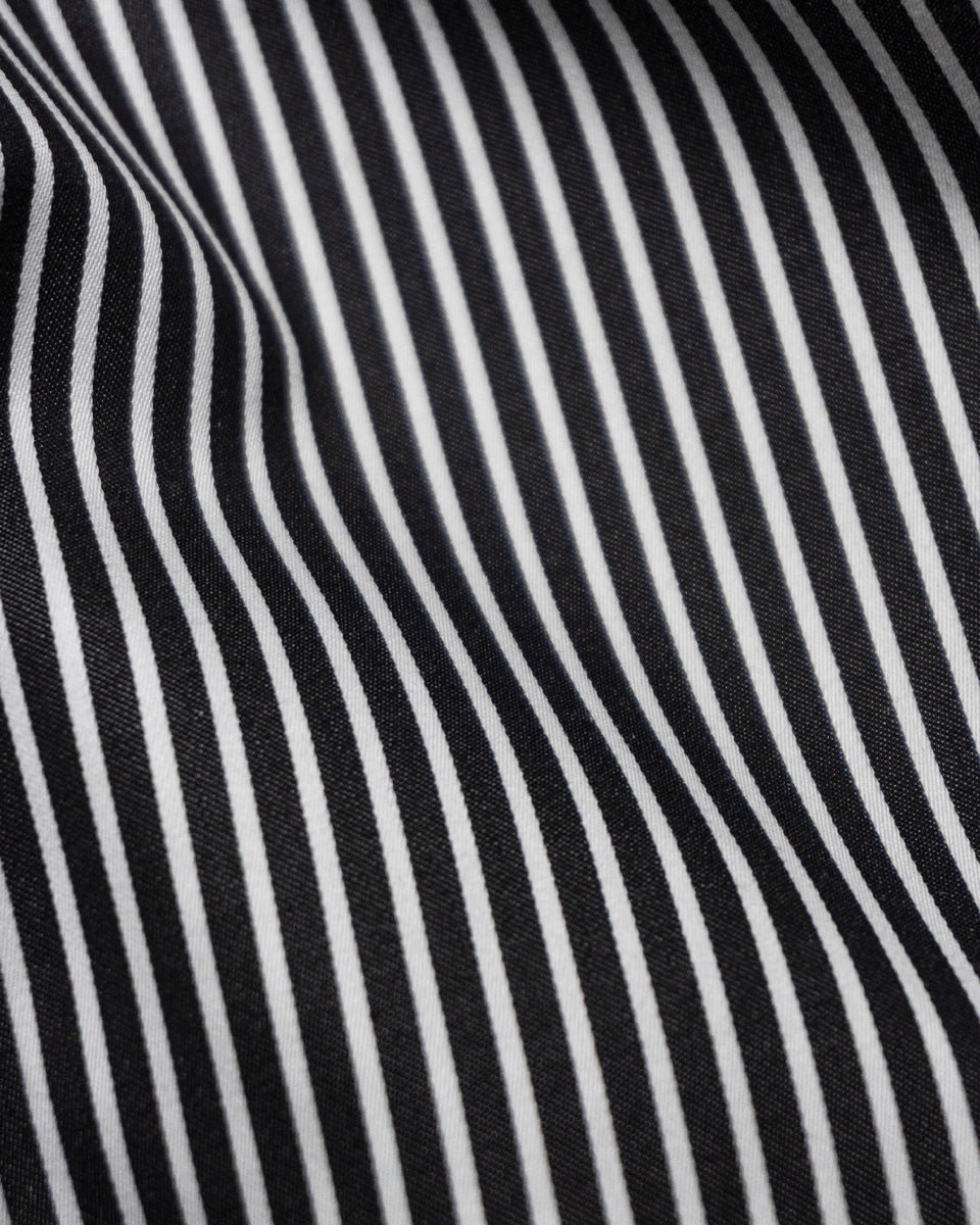 Camisa de Vestir para Hombre Savile - Negro con Rayas Blancas - Puño gemelo