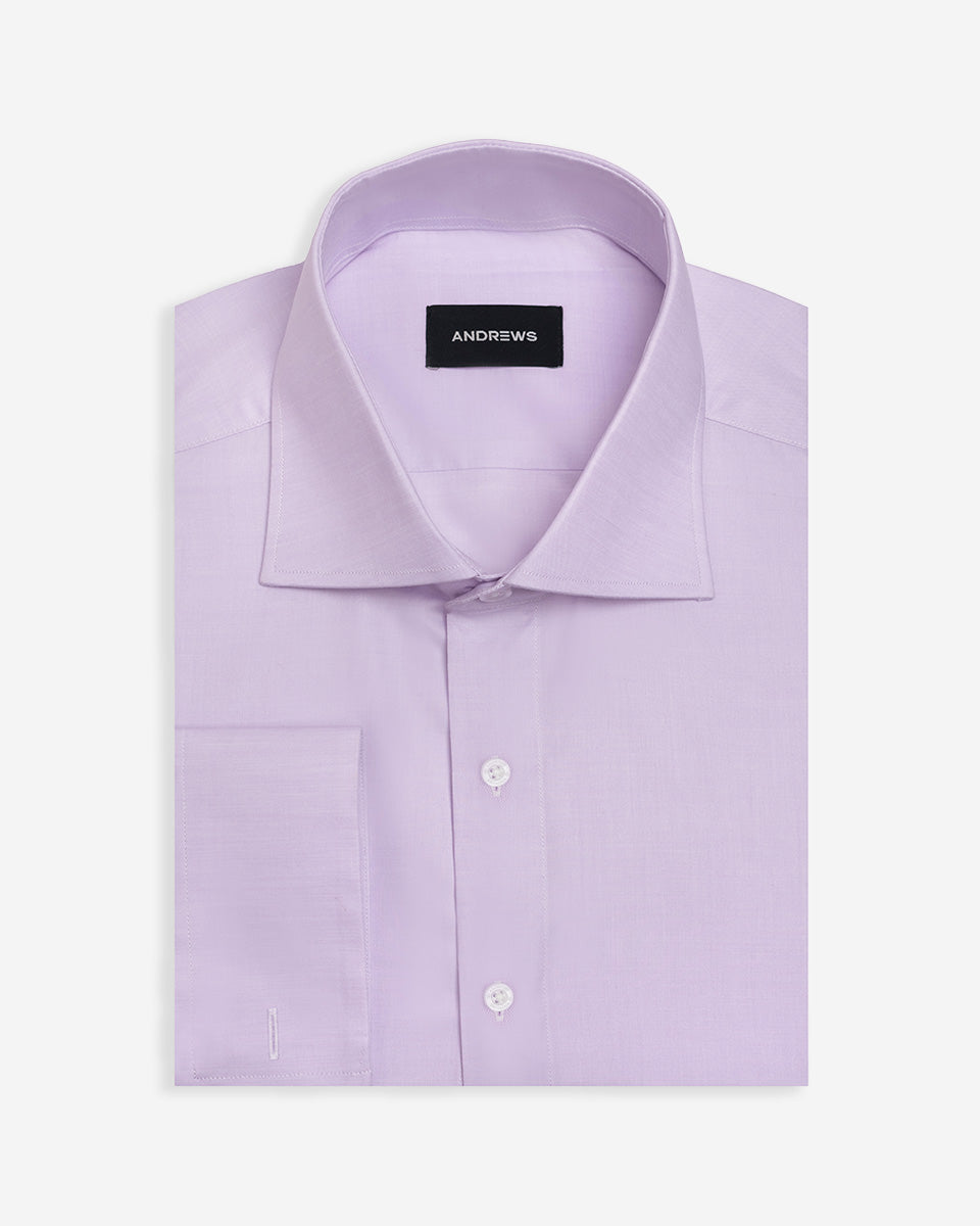 Twill Dress Shirt - Italian Collar with Double-Use Cuffs - Pink