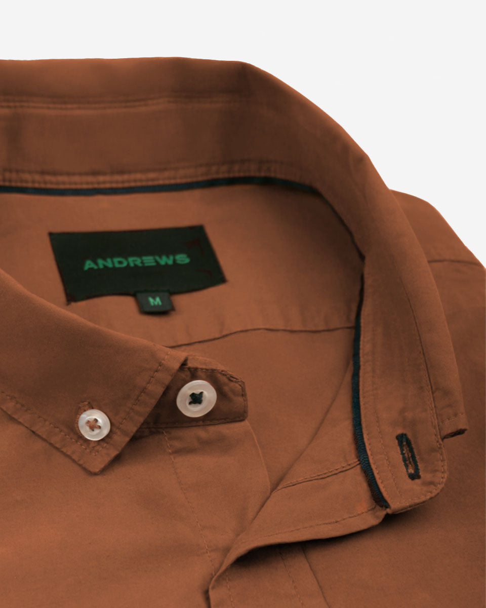 Camisa Casual Manga Corta Color Sienna