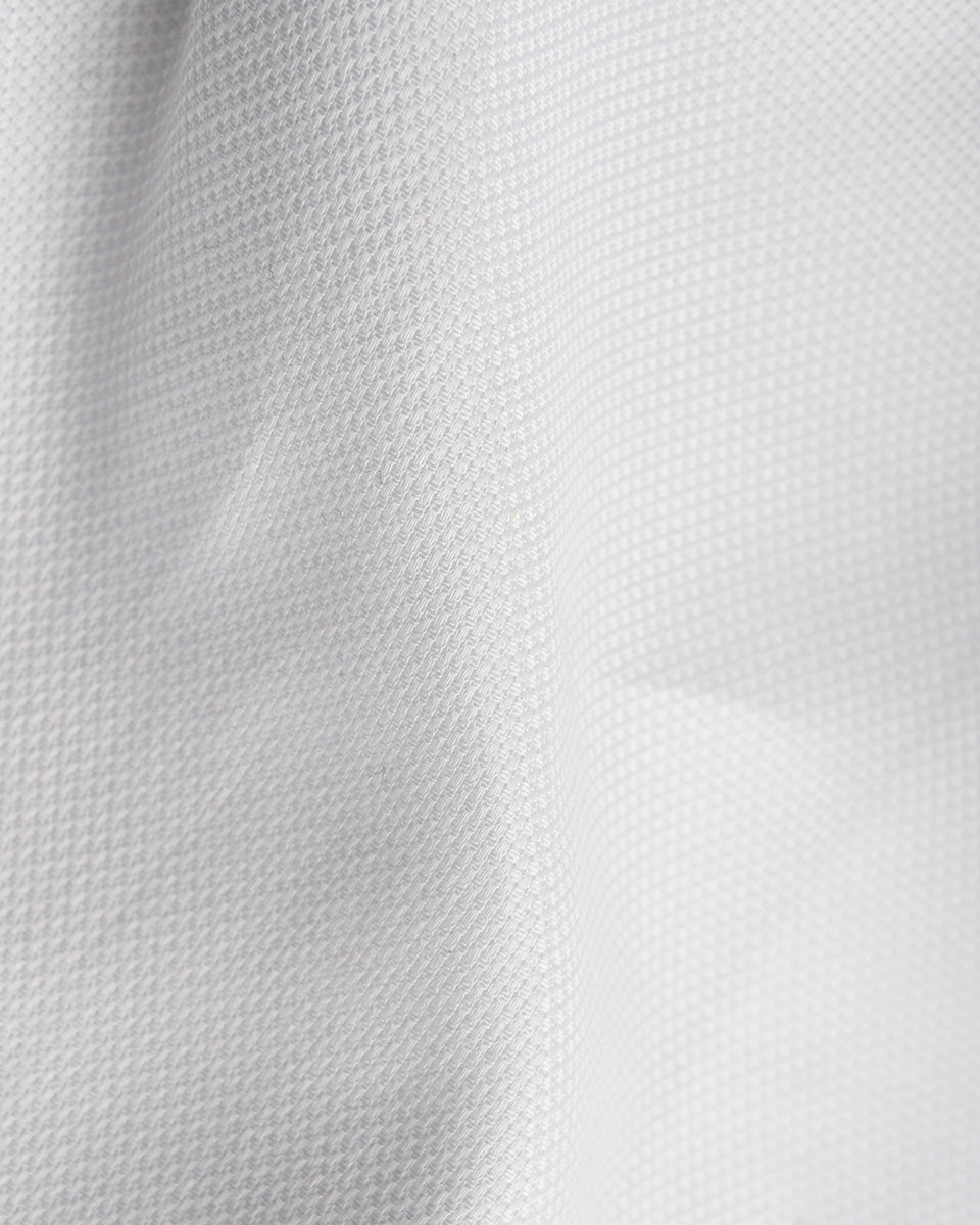 Camisa Vestir Oxford - Cuello Italiano  gemelo redondo regular blanco