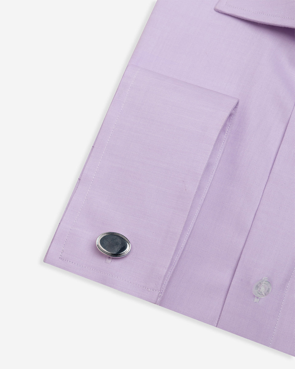 Twill Dress Shirt - Italian Collar with Double-Use Cuffs - Pink