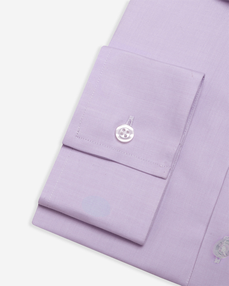 Twill Dress Shirt - Italian Collar with Double-Use Cuffs - Pink