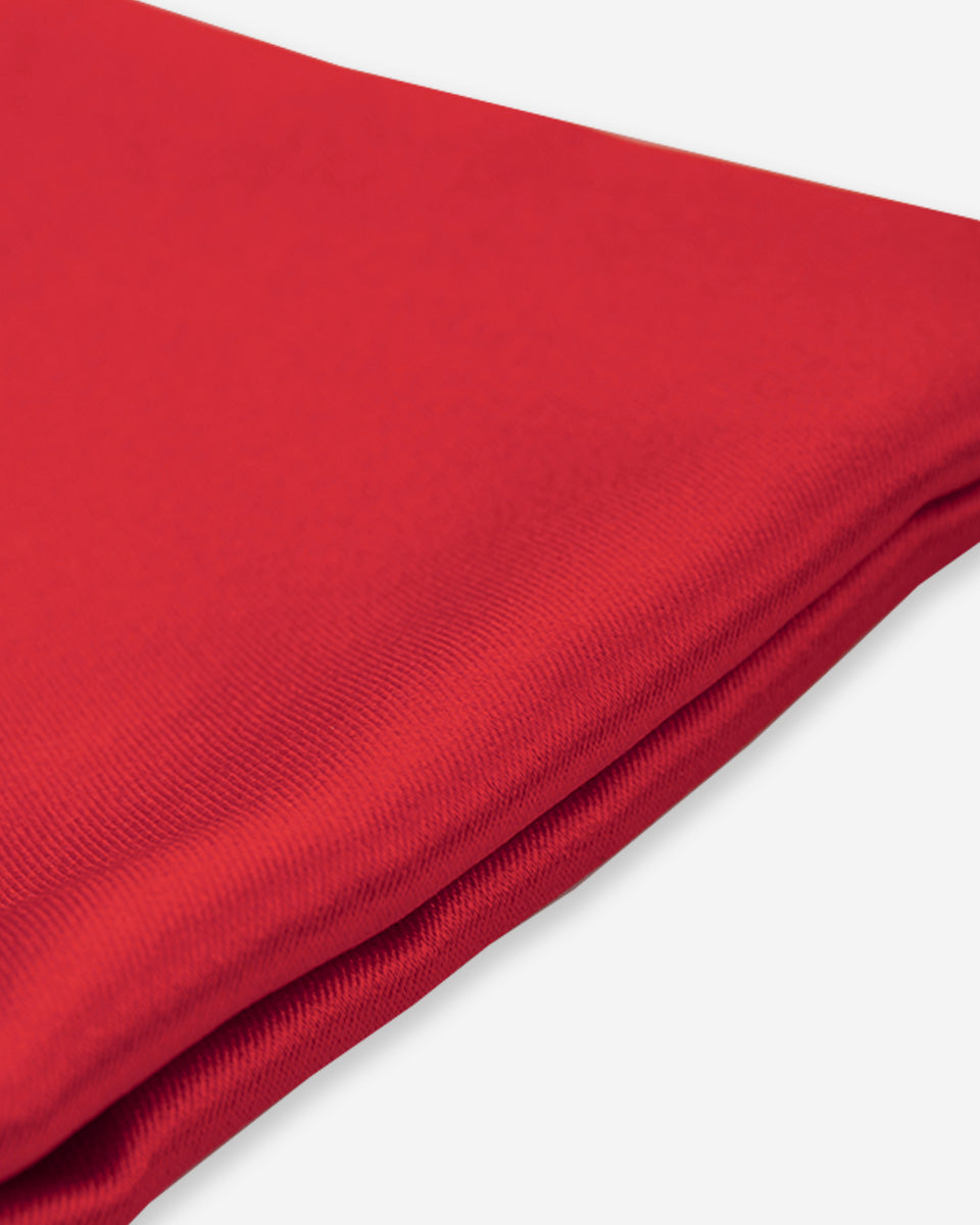 Silk Scarf - Red with Details