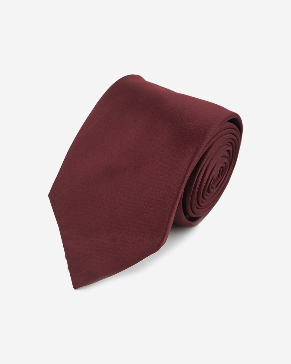 Corbata Color Vino Sólido