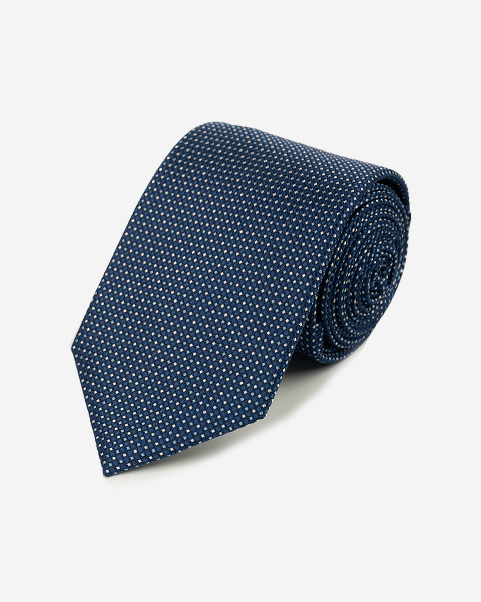 Corbata Color Azulino con Diseño Micro rombos
