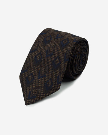 Corbata Marrón con Cuadros Azules