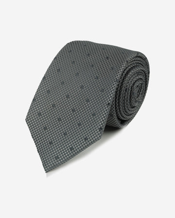 Corbata Color Gris con Diseño Micro Rombos