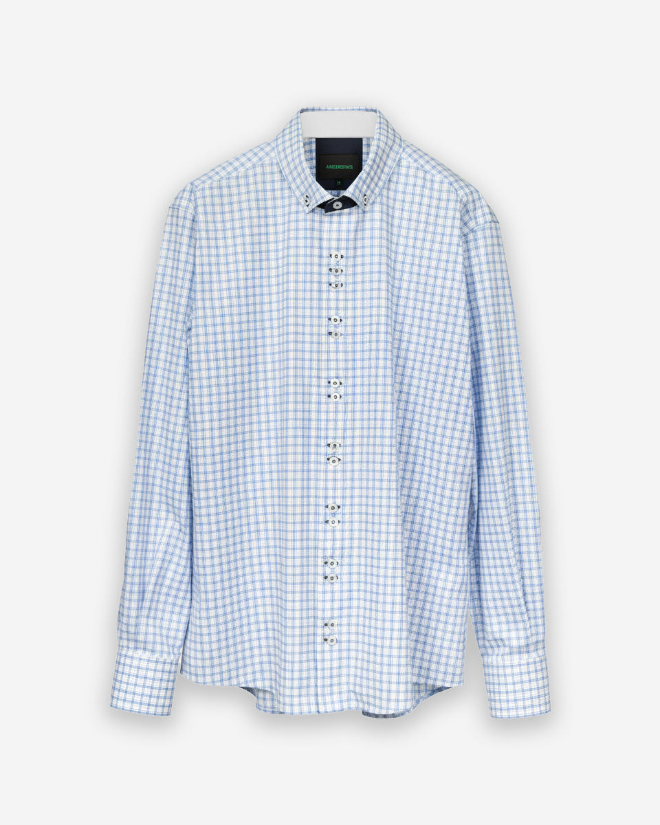 Camisa para Hombre de Algodón Pima Blanco a Cuadros | Colección inspirada en Arezzo