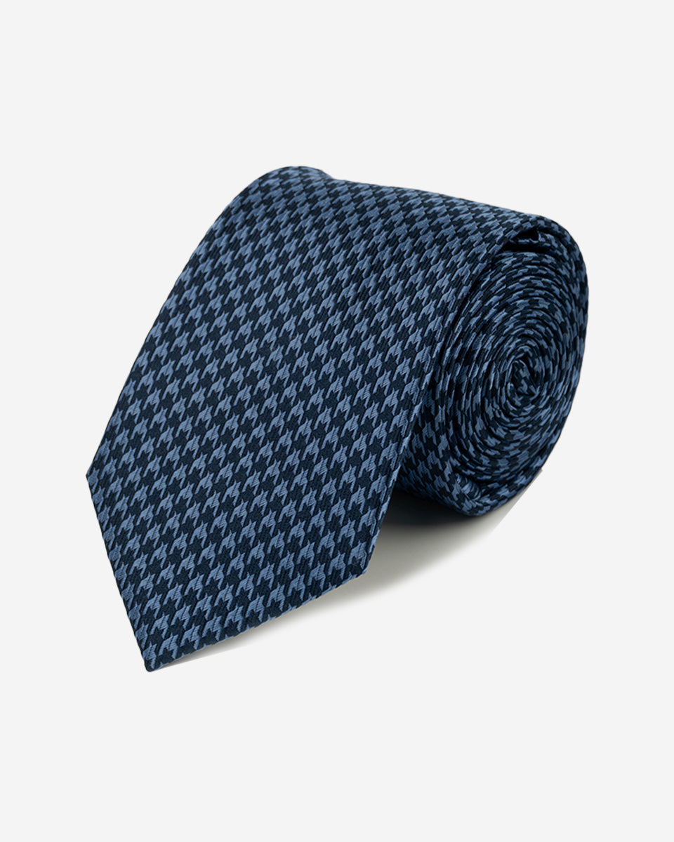 Corbata Color Azul con Textura de Mosaicos