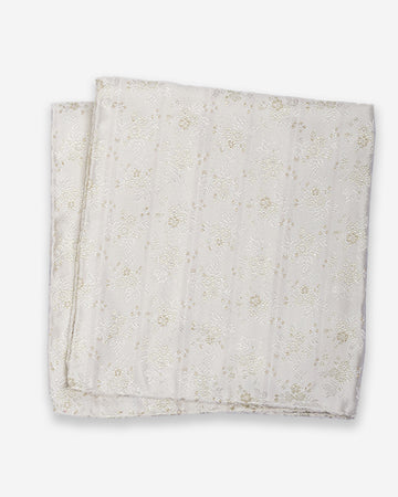 Pañuelo de Seda Marfil Claro con Flores