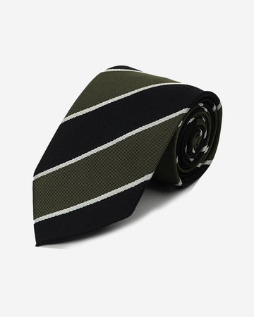 Corbata Color Verde con Rayas Negras