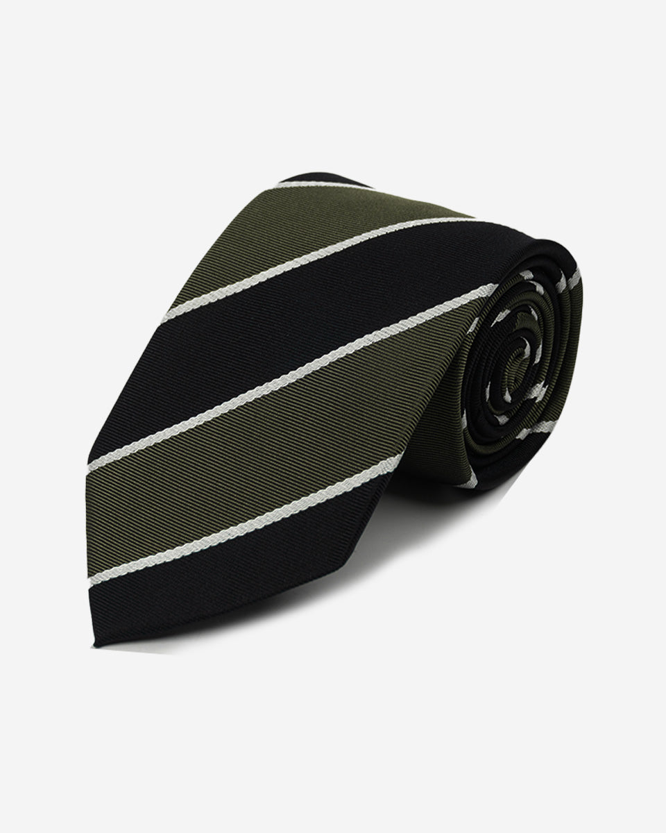 Corbata Color Verde con Rayas Negras