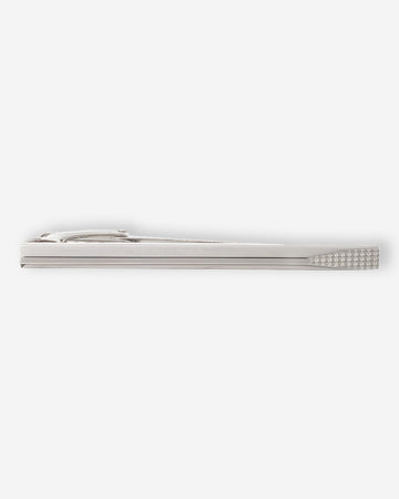 Pasador de Corbata Plateado con Micro Detalles