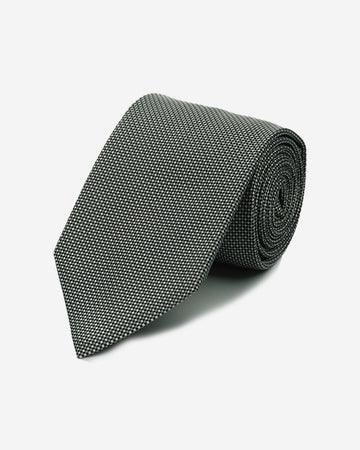 Corbata Gris con Micro Cuadros Negro