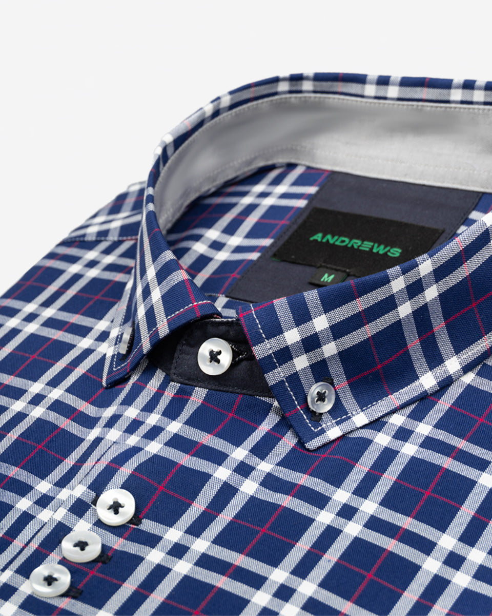 Casual striped poplin shirt - button-down collar, single cuff, 2 buttons, regular pink