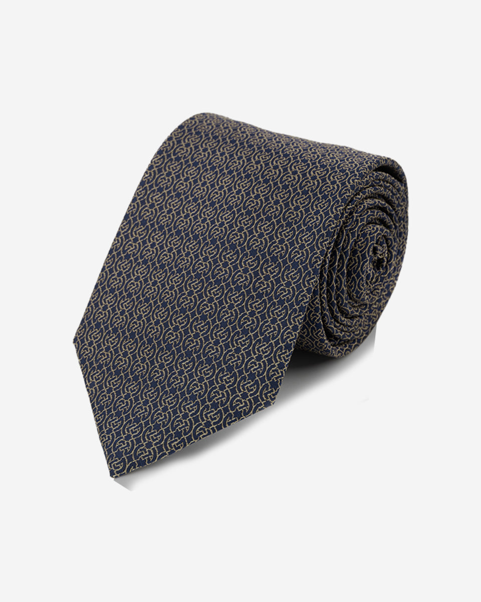 Corbata Color Azul con Diseño de Eslabones