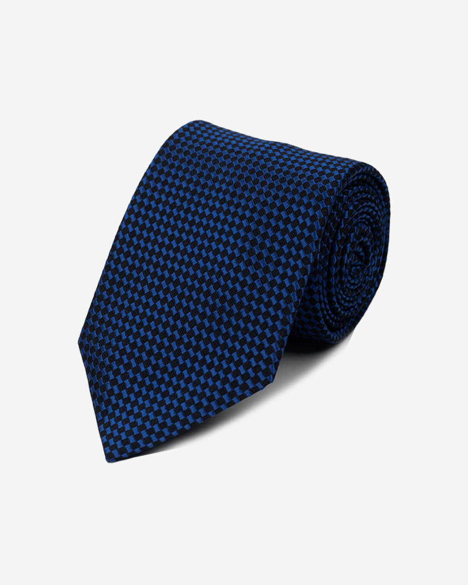 Corbata Color Azul Eléctrico con Relieve Geométrico